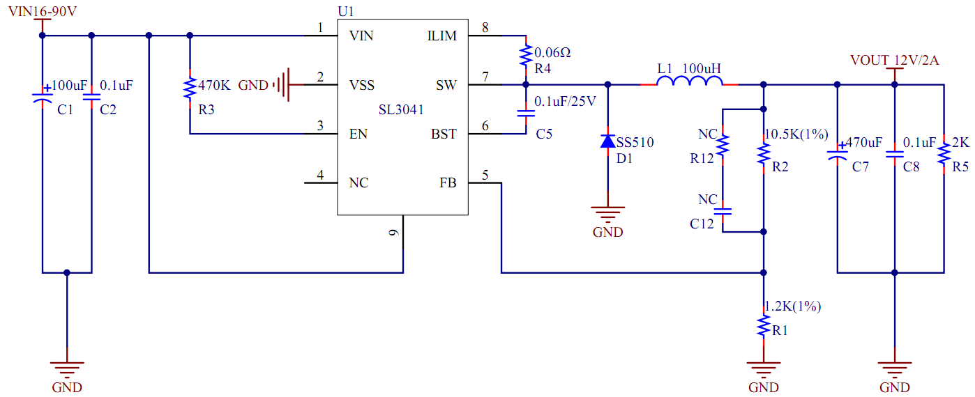 DCDC输入电压12-24V，输出12V2A峰值电流 电动摩托车（电摩）控制器降压电源芯片